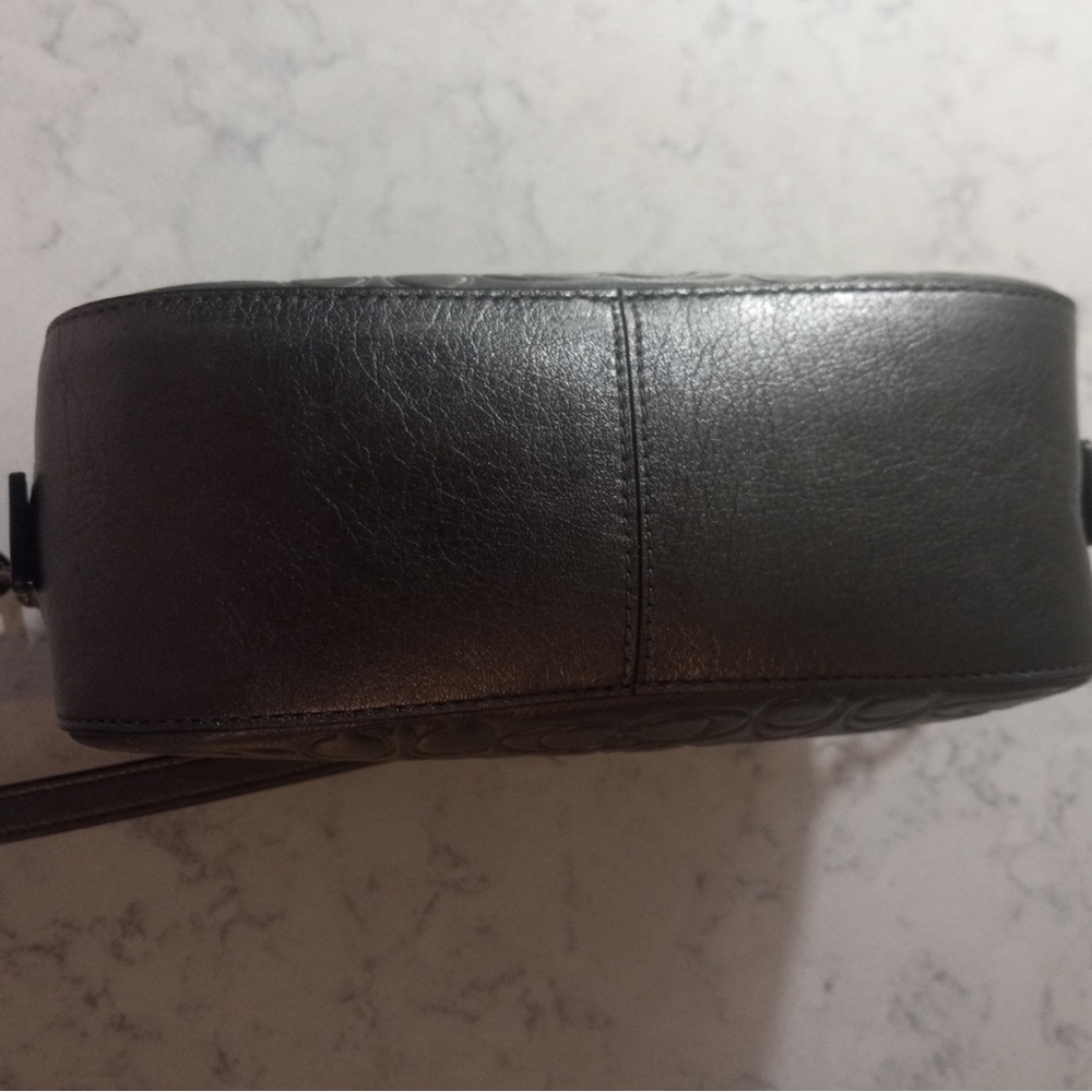 Coach Metallic Signature Embossed Leather Camera Bag - Picture 10 of 15